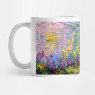 Irises at the pond Mug